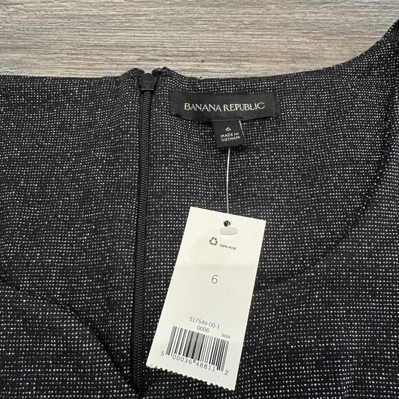 NWT Banana Republic Black Gray Womens 6 Sleeveless Straight Leg Glitter Jumpsuit - Picture 5 of 14